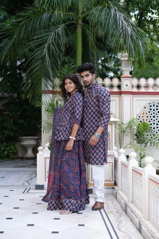 Couple Matching Kurta and Lehenga