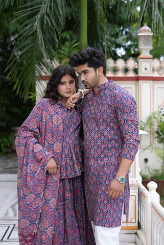 Couple Matching Kurta and Lehenga