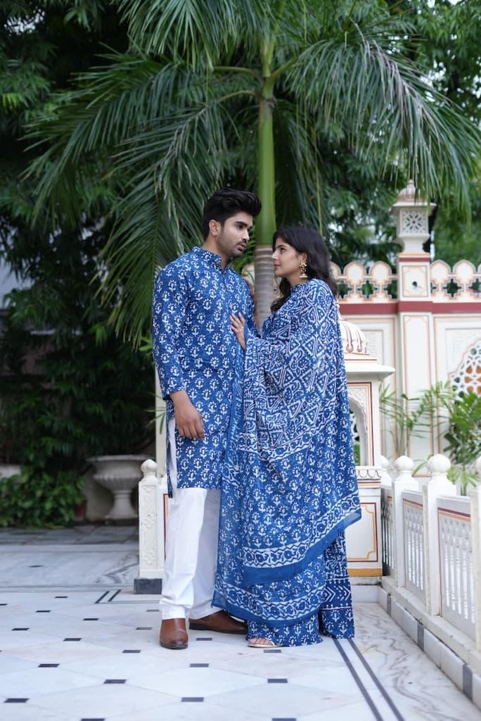 Couple Matching Kurta and Lehenga