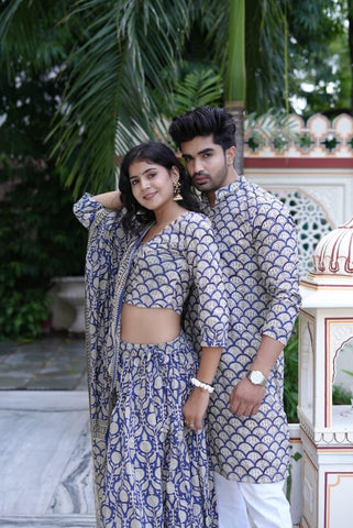 Couple Matching Kurta and Lehenga