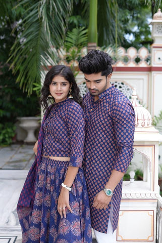 Couple Matching Kurta and Lehenga