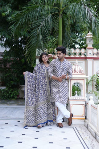 Couple Matching Kurta and Lehenga