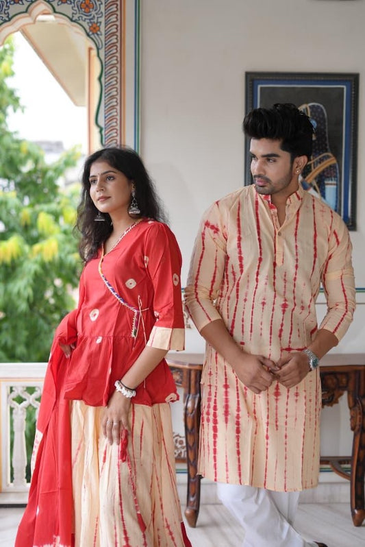 Couple Matching Kurta and Lehenga