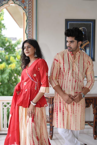 Couple Matching Kurta and Lehenga