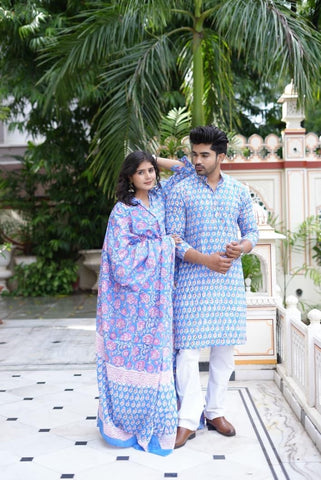 Couple Matching Kurta and Lehenga