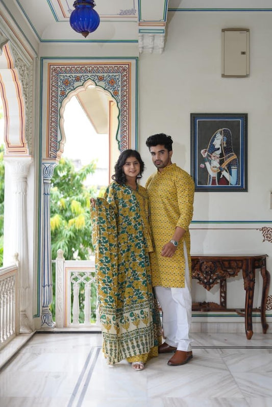 Couple Matching Kurta and Lehenga
