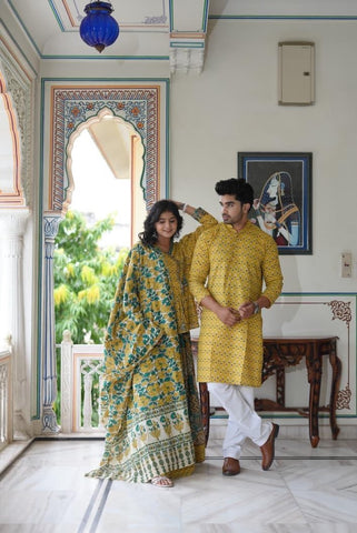 Couple Matching Kurta and Lehenga