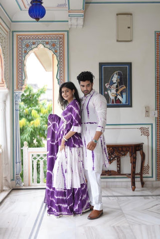 Couple Matching Kurta and Lehenga