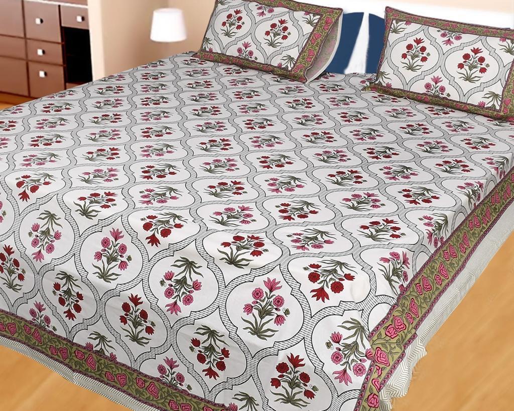Premium Jaipuri Printed King Size Bedsheet
