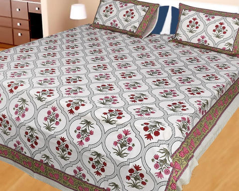 Premium Jaipuri Printed King Size Bedsheet