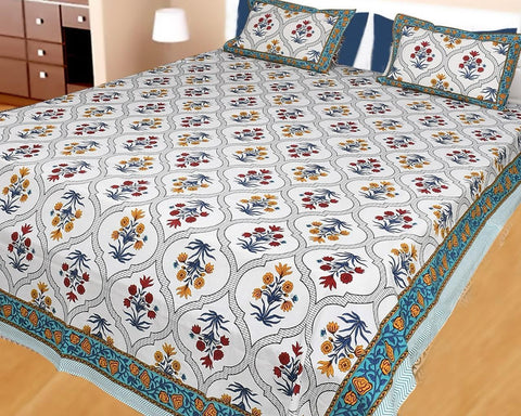 Premium Jaipuri Printed King Size Bedsheet