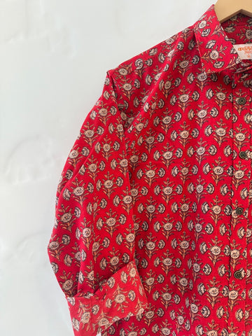 Floral Print full Sleeve Cotton Shirt for Men - Festive Edit