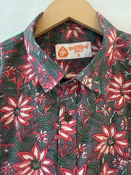 Floral Print full Sleeve Cotton Shirt for Men - Festive Edit