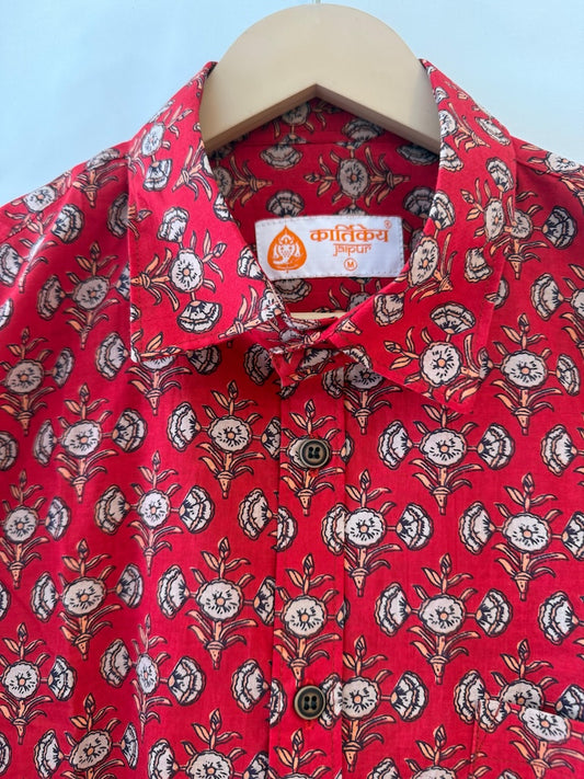 Floral Print full Sleeve Cotton Shirt for Men - Festive Edit