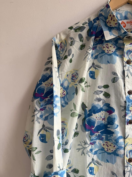 Floral Print Cotton Mens Full Sleeves Shirt