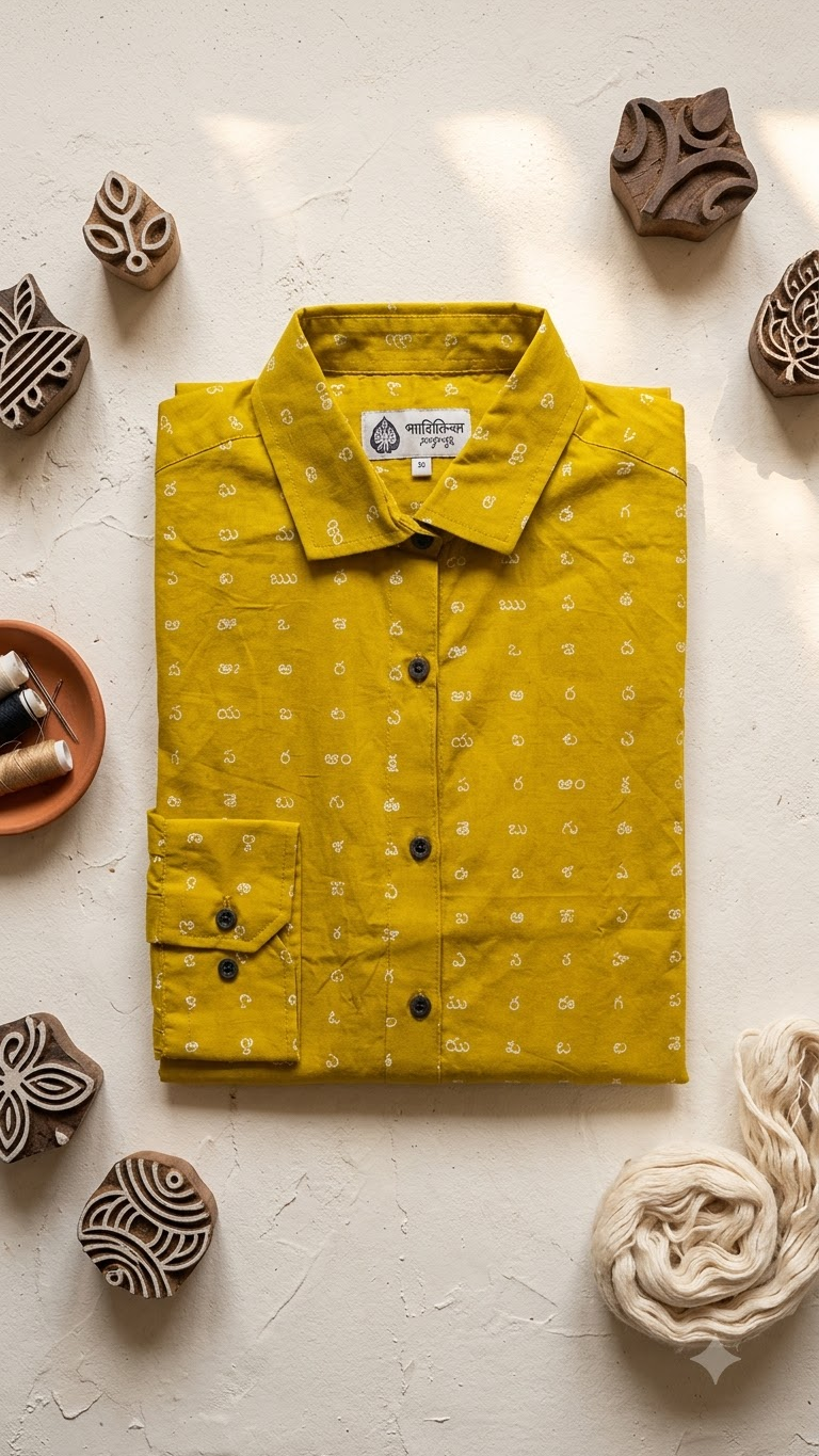 Classic Telugu Alphabet Full Sleeves Shirt for Women