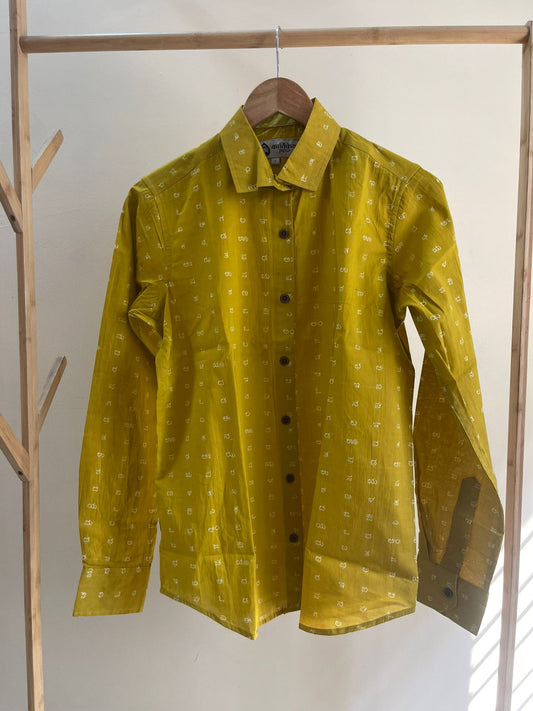 Kannada Alphabet Full Sleeves Classic Shirt for Women