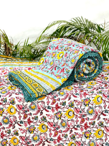 Hand Block Printed Jaipuri Quilts