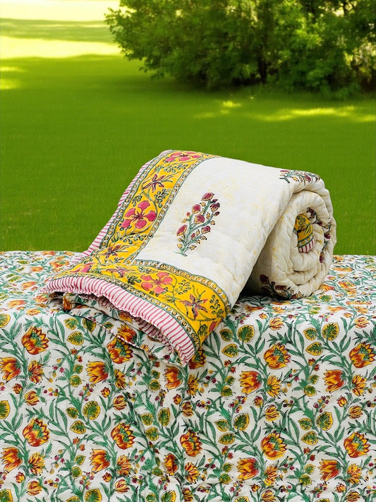 Hand Block Printed Jaipuri Quilts