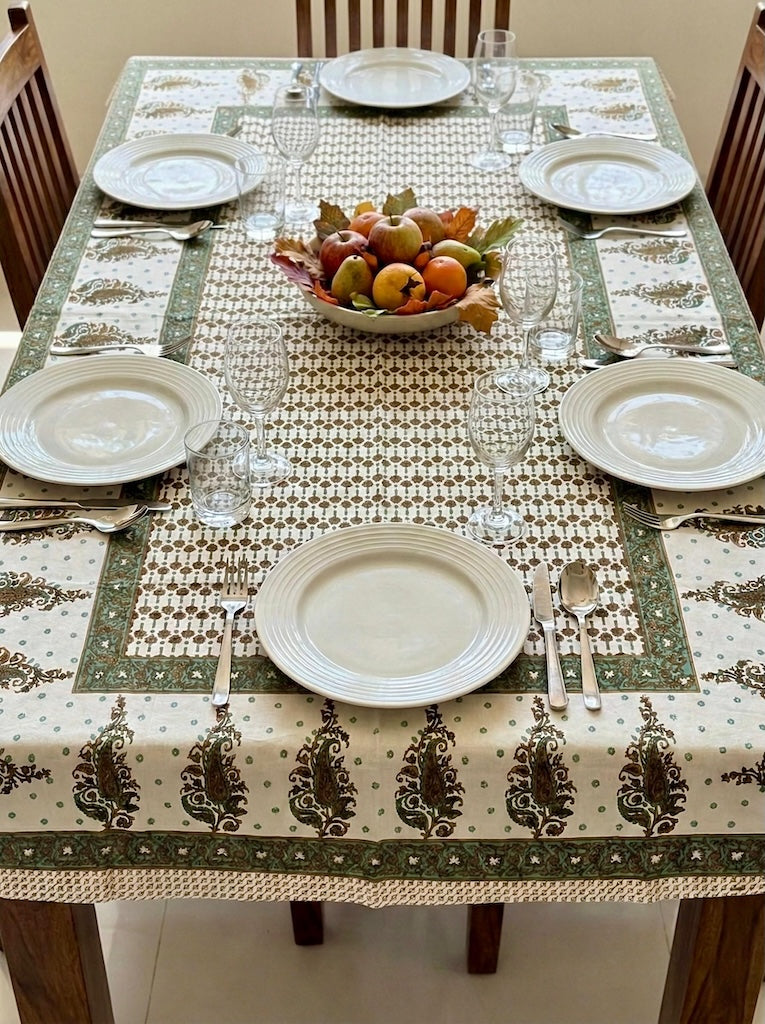 Jaipuri Printed Premium Dinning Table Cover For 6 Seater
