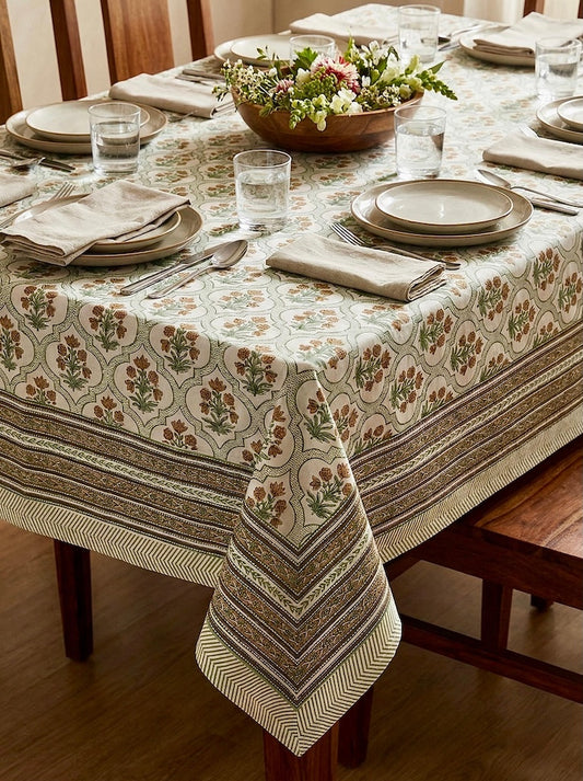 Jaipuri Printed Premium Dinning Table Cover For 6 Seater