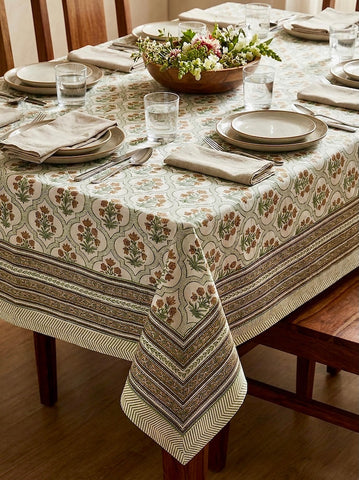 Jaipuri Printed Premium Dinning Table Cover For 6 Seater