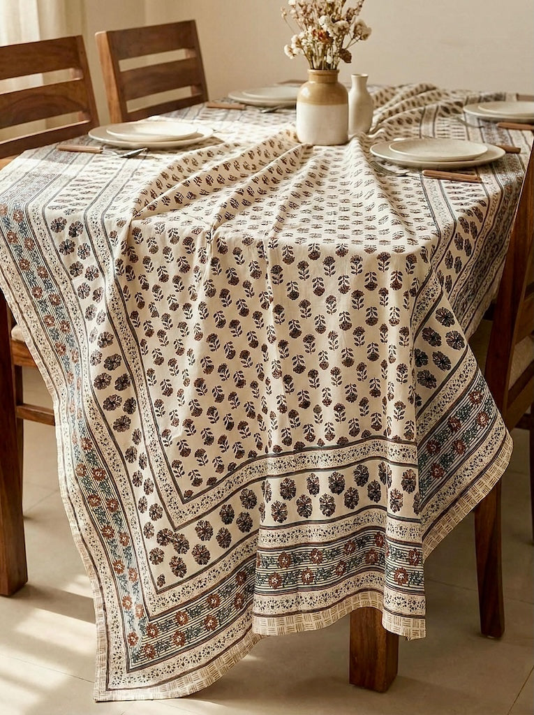 Jaipuri Printed Premium Dinning Table Cover For 6 Seater