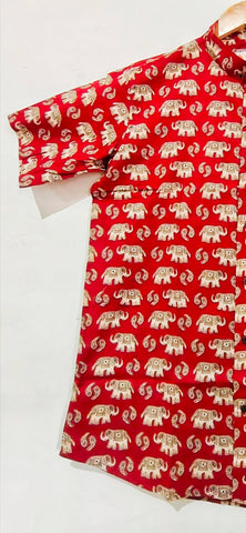 Kartikeya Jaipur Elephant Print Cotton Shirt For Mens