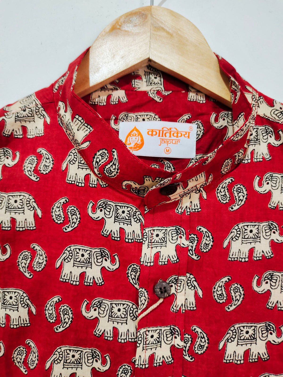 Kartikeya Jaipur Elephant Print Cotton Shirt For Mens