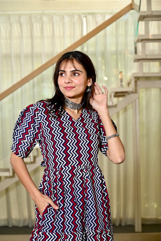 Hand Block Printed One  Piece Dress