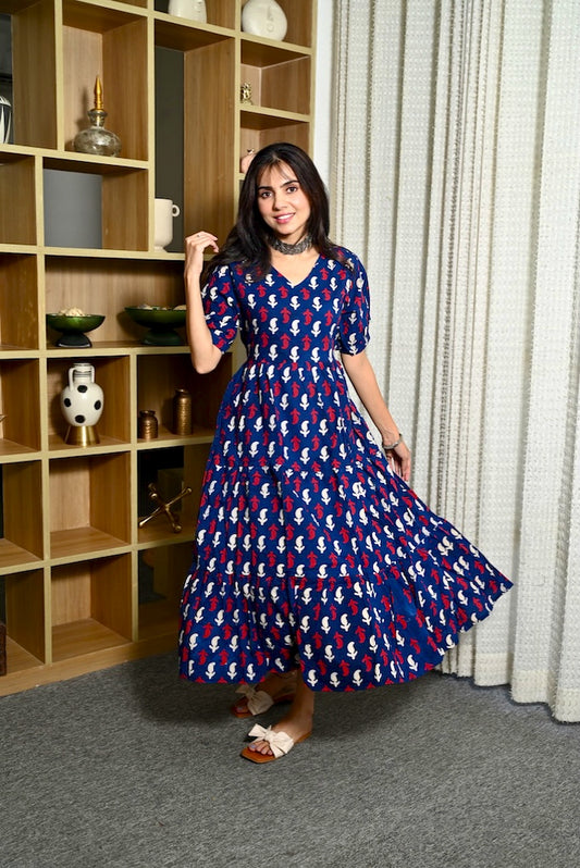 Hand Block Printed One  Piece Dress