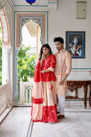 Couple Matching Kurta and Lehenga