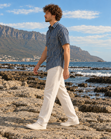 Classic Indigo Organic Half Sleeves Shirt For Men