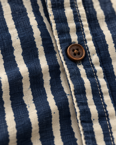 Classic Indigo Organic Half Sleeves Shirt For Men