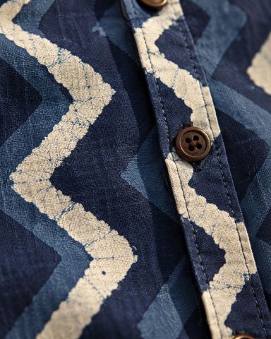 Classic Indigo Organic Half Sleeves Cotton Shirt For Men
