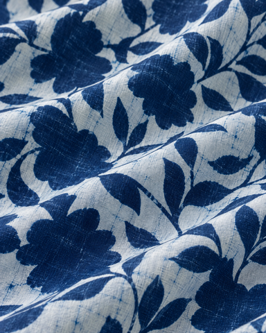 Kartikeya Jaipur Natural Print Indigo Full Sleeves Shirt -Organic ( Pre Book - Dispatch by 5TH NOV )