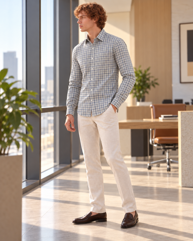 Mens Broad Checks Every Day Wear Premium Cotton Shirt