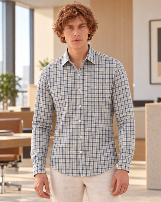Mens Broad Checks Every Day Wear Premium Cotton Shirt