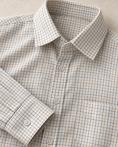 Mens Small Checks Every Day Wear Premium Cotton Shirt