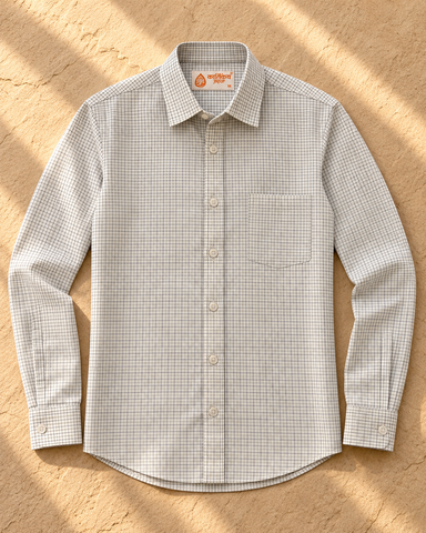 Mens Mini Check Every Day Wear Premium Cotton Shirt