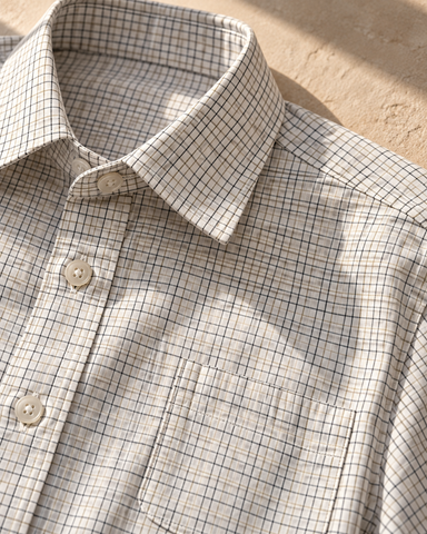 Mens Mini Check Every Day Wear Premium Cotton Shirt