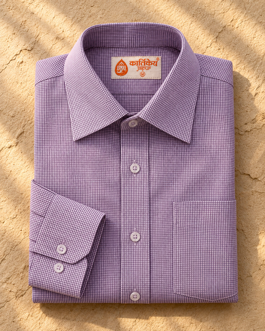 Mens Mini Checks Every Day Wear Premium Cotton Shirt