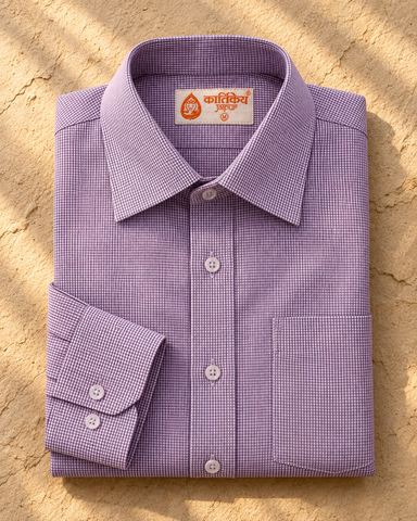 Mens Mini Checks Every Day Wear Premium Cotton Shirt