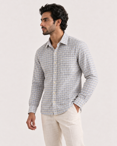 Mens Mini Checkered Every Day Wear Premium Cotton Shirt