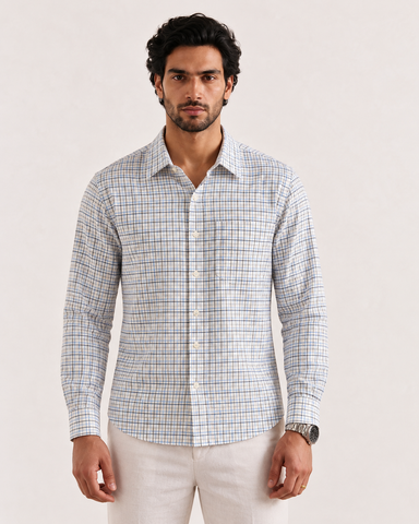 Mens Mini Checkered Every Day Wear Premium Cotton Shirt