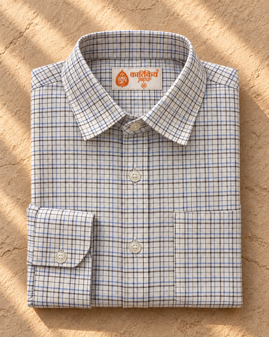 Mens Mini Checkered Every Day Wear Premium Cotton Shirt