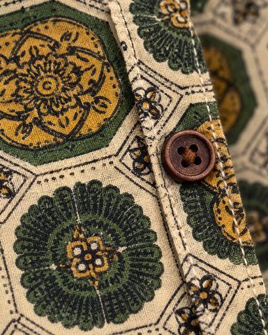 Kalamkari Print Half Sleeve Cotton Shirt for Men