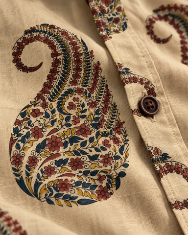 Kalamkari Print Half Sleeve Cotton Shirt for Men