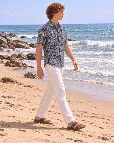Kartikeya Jaipur Natural Print Indigo Half Sleeves Shirt - Limited Edition ( Pre book dispatch by 10TH OCT )