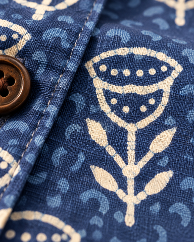 Organic Indigo Mens Full Shirt - By Kartikeya Jaipur ( Pre Book - Dispatch by 7th Oct )